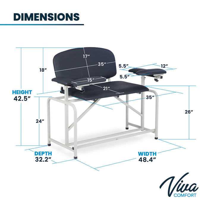 Bariatric Extra Tall & Extra Wide Blood Drawing Chair [Drawer Option]