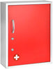 Dual Lock Medicine Cabinet w/ Pull-Out Shelf & Document Pocket - Red