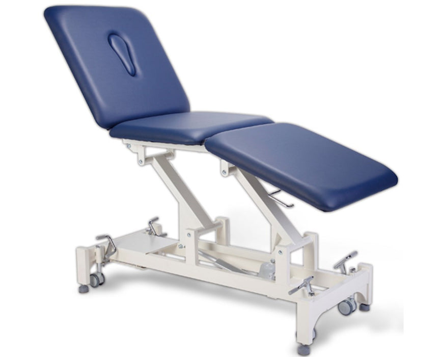 Trio Power Hi-Lo Rehab Therapy Table w/ Adjustable Back & 3 Section Top [Grey Upholstery]
