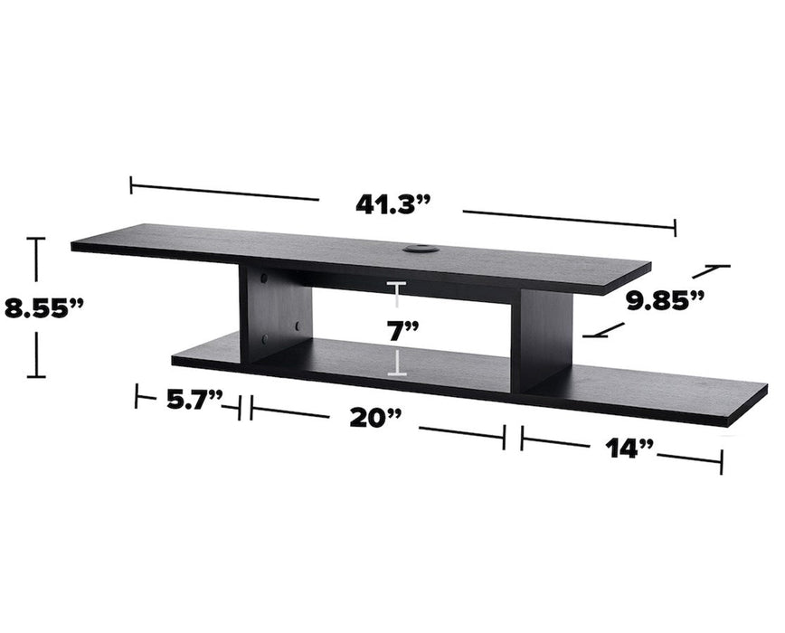 Asymmetrical Wall Mounted Media Shelving Unit
