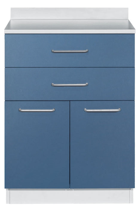24"W Base Cabinet. 2 Doors & 2-Drawers [Interchangeable Grey & Blueberry Doors / Drawers. Ships Assembled]