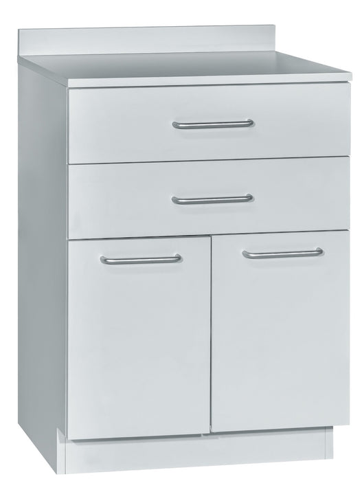 24"W Base Cabinet. 2 Doors & 2-Drawers (Side Desk Option)