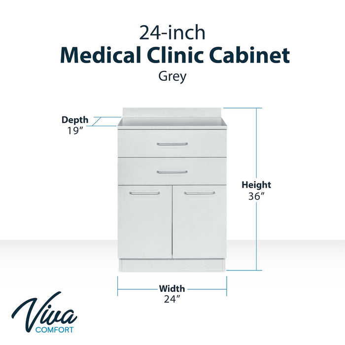 24"W Base Cabinet. 2 Doors & 2-Drawers (Side Desk Option)
