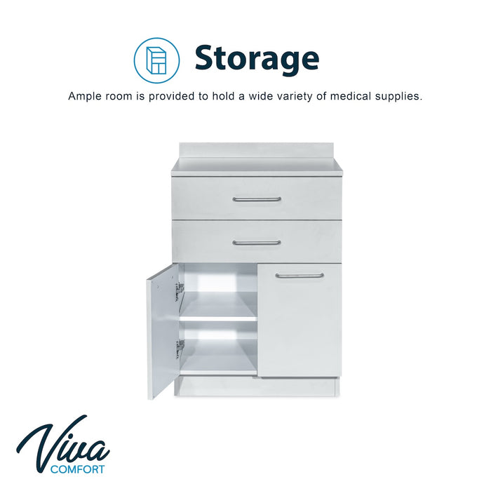 24"W Base Cabinet. 2 Doors & 2-Drawers (Side Desk Option)