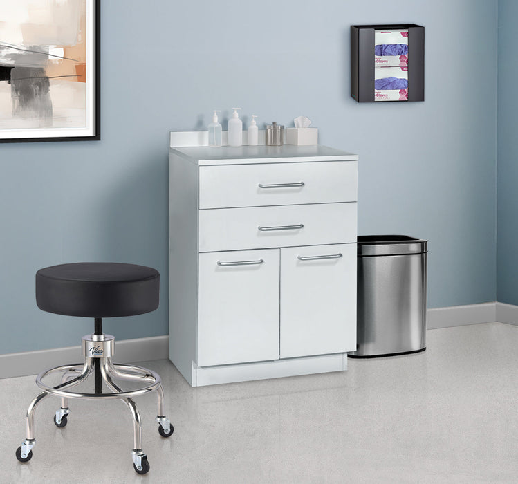 24"W Base Cabinet. 2 Doors & 2-Drawers (Side Desk Option)