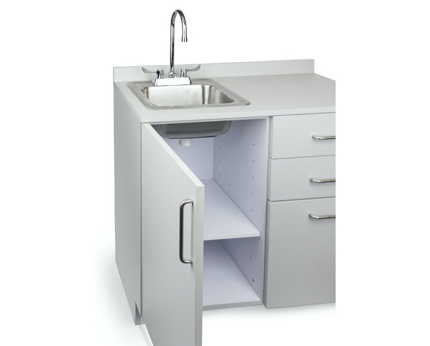 36"W Base Cabinet - 1 Door & 3-Drawers - Left Sink