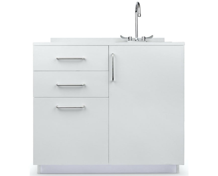 36"W Base Cabinet - 1 Door & 3-Drawers - Right Sink