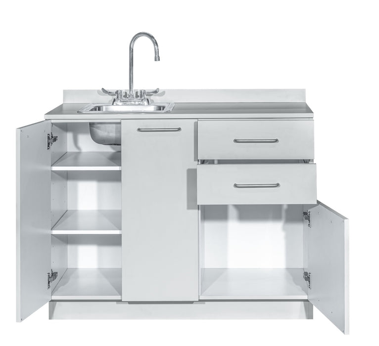 42"W Base Cabinet. 3 Doors & 2 Drawers (Sink & Side Desk Option)