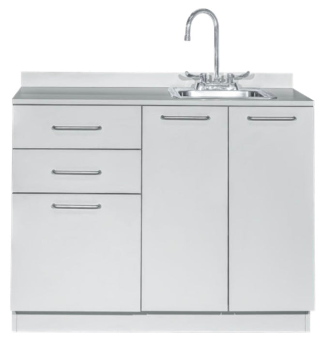42"W Base Cabinet. 3 Doors & 2 Drawers. Right Sink [Ships Assembled]