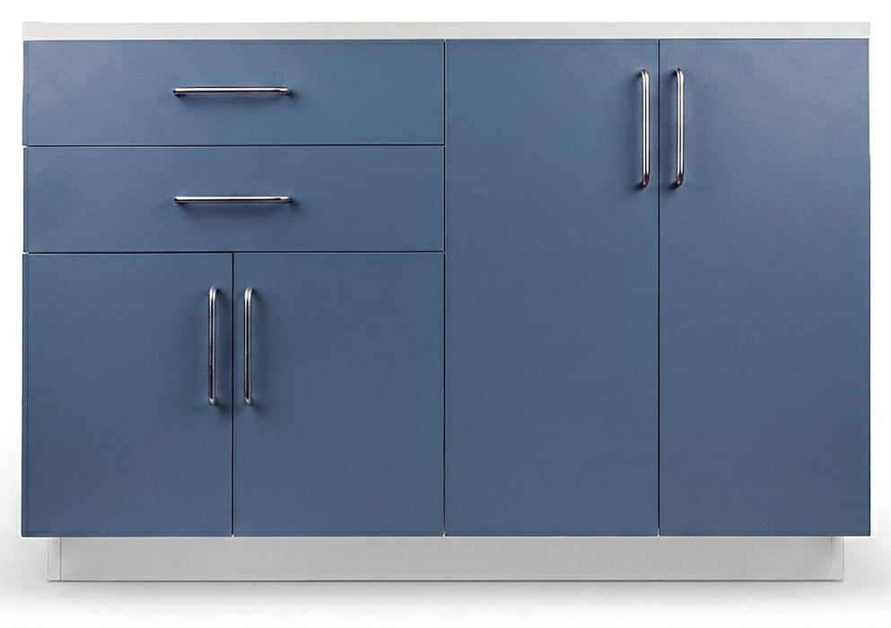 48"W Base Cabinet. 4 Doors & 2 Drawers [Interchangeable Grey & Blueberry Doors / Drawers. Ships Assembled]
