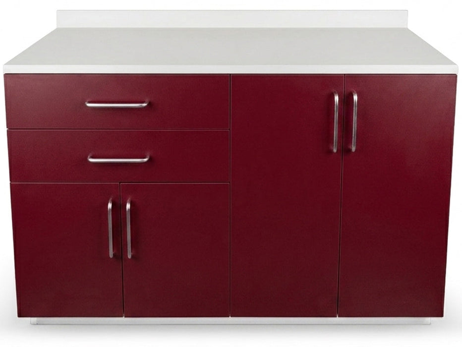 48"W Base Cabinet. 4 Doors & 2 Drawers [Interchangeable Grey & Claret Doors / Drawers. Ships Assembled]