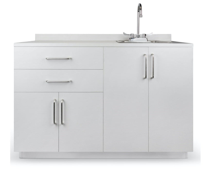 48"W Base Cabinet. 4 Doors & 2 Drawers. Right Sink [Ships Assembled]