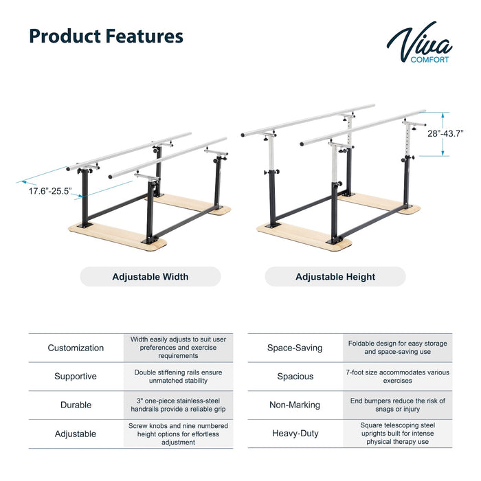Folding Parallel Bars (7 feet) for Physical Therapy