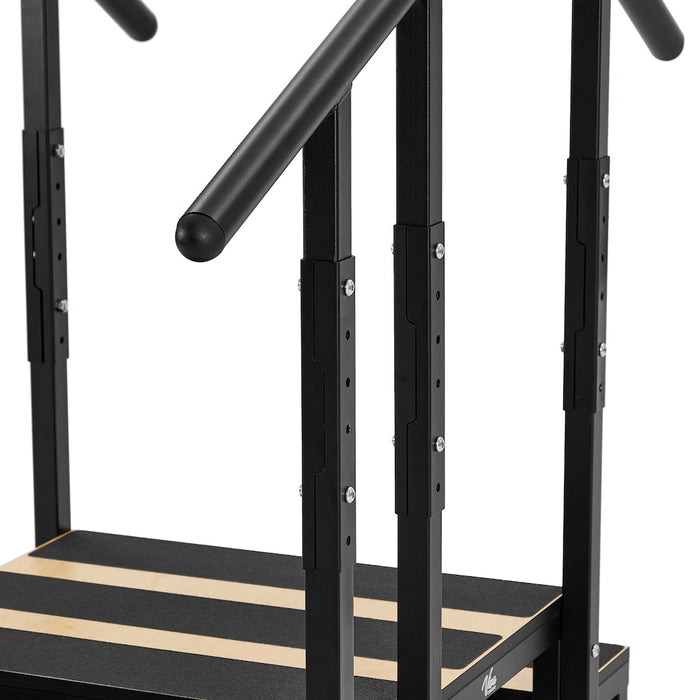 2 / 3-Step Steel Staircase w/ Height Adjustable Handrail for Physical Therapy