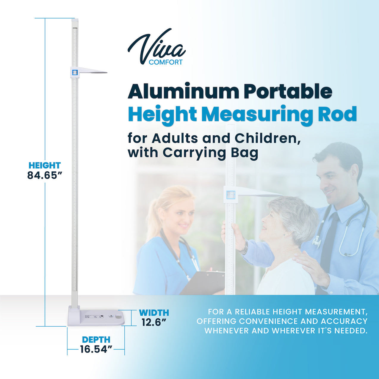 Viva Comfort Portable Height Rod w/ Carry Bag. Save at Tigermedical ...