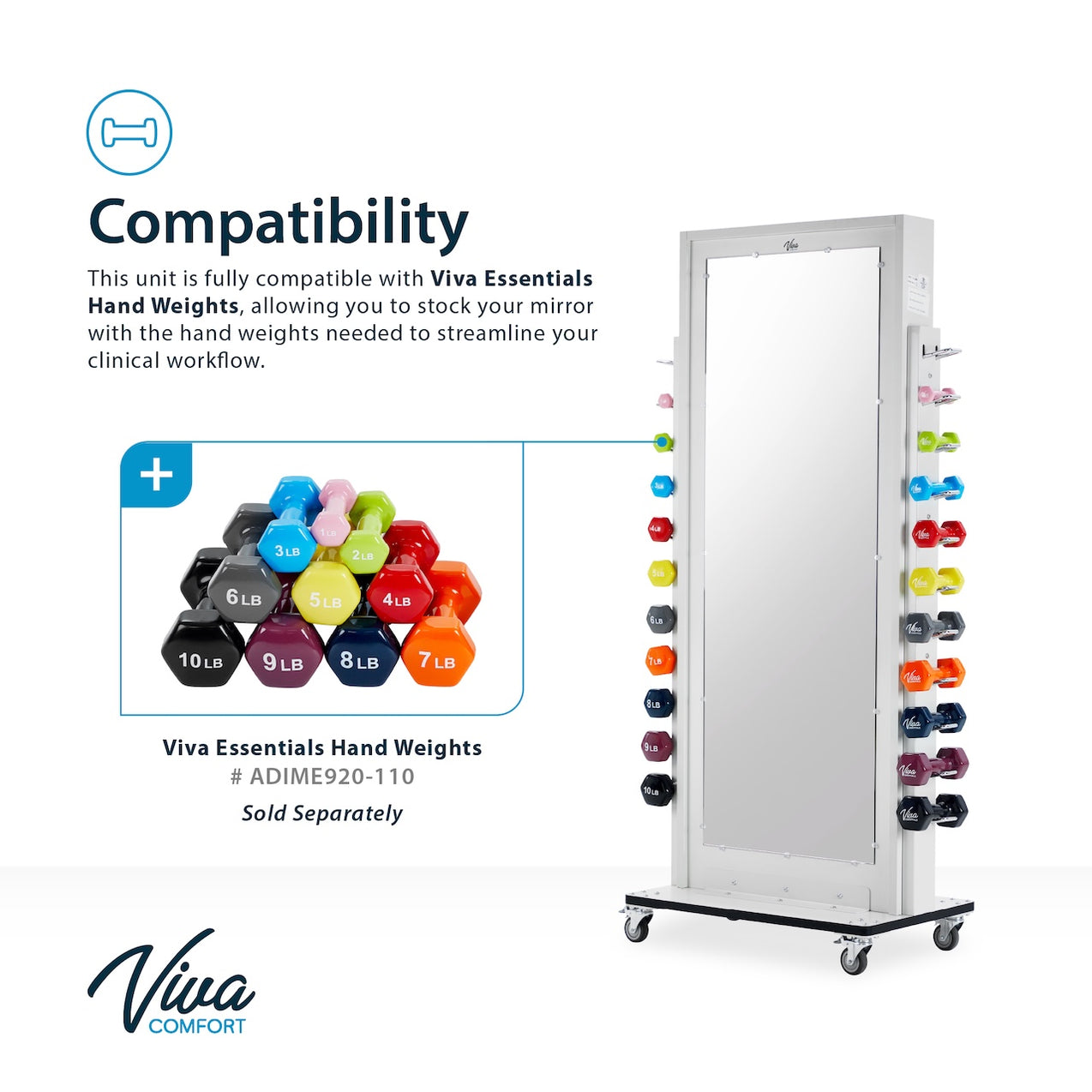 Vivia Rack Viva Comfort Weight Rack w/ Mirror - Physical Therapy. Save at ...