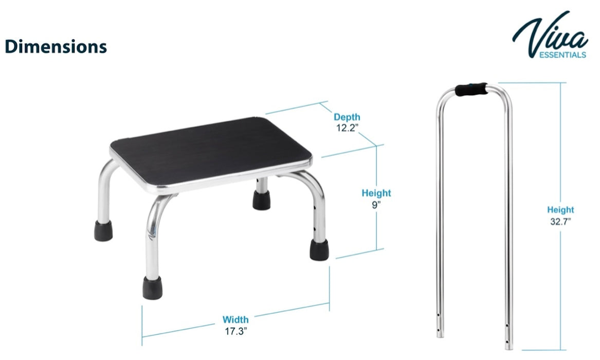 Stainless Steel Step Stool (Handrail Option)