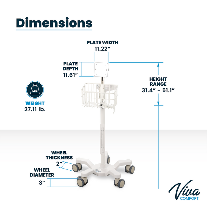 Mobile Stand for Welch Allyn 4400 & Connex Spot Monitor