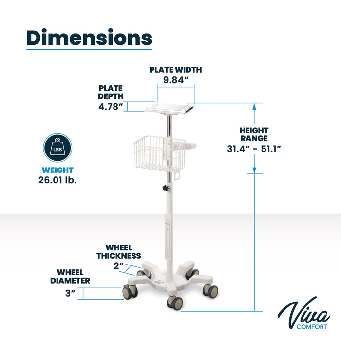 Mobile Stand for Edan Vital Signs Monitor