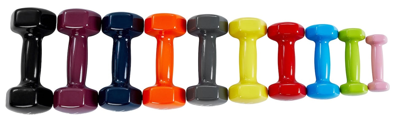 Vinyl Coated Dumbbells Weight Set - 10 pieces (1 to 10 lbs - 1 ea.)