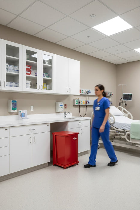 13 Gal. Steel Step-On Biohazard Waste Can