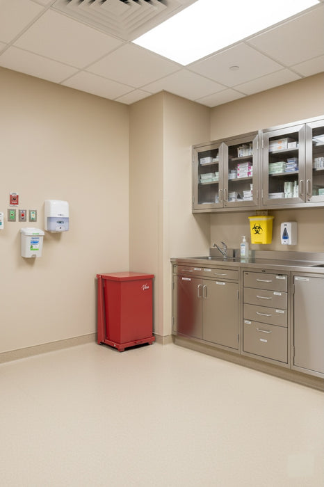 13 Gal. Steel Step-On Biohazard Waste Can