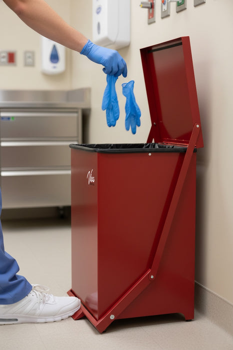 13 Gal. Steel Step-On Biohazard Waste Can