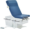Pointe Power Hi-Lo Exam Table. Shrouded Base w/ Adjustable Back & Stirrups [Blue Antimicrobial Upholstery]