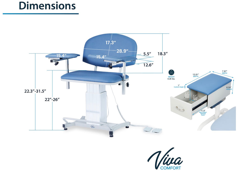 Bariatric Power Hi-Lo Blood Drawing Chair [Drawer Option]