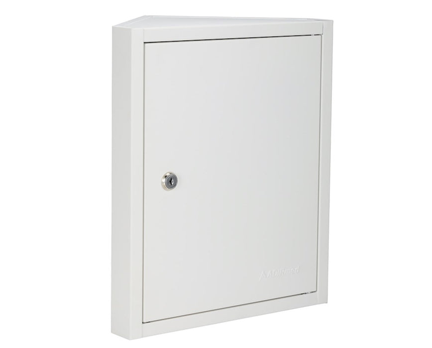 2 Shelf Locking Corner Wall Cabinet