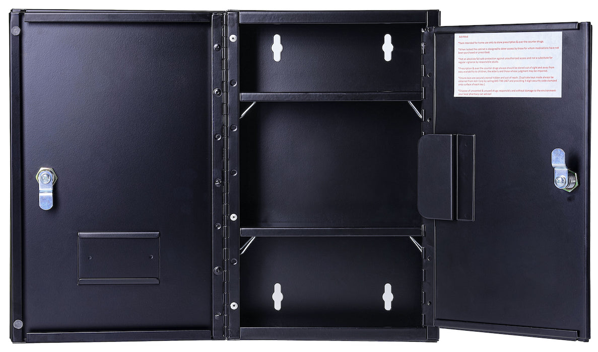 Double Door Narcotics Cabinet, Dual Lock (14.5"H x 9.5"W)