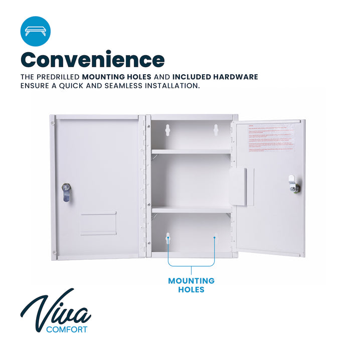 Double Door Narcotics Cabinet, Dual Lock (14.5"H x 9.5"W)