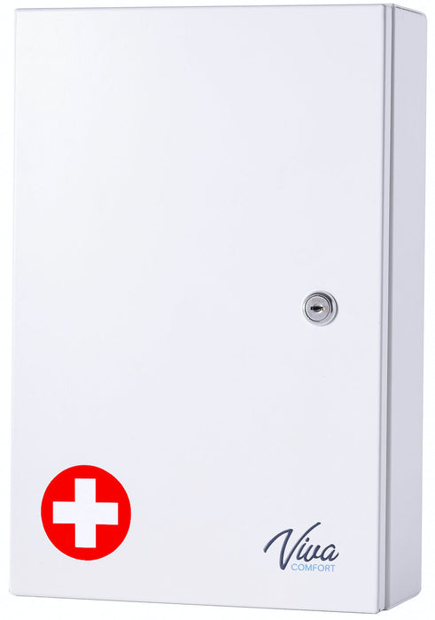Double Door Narcotics Cabinet, Dual Lock. White (14.5"H x 9.5"W)