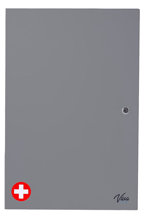 Large Double Door Narcotics Cabinet, Dual Lock. Gray (24"H x 16"W)