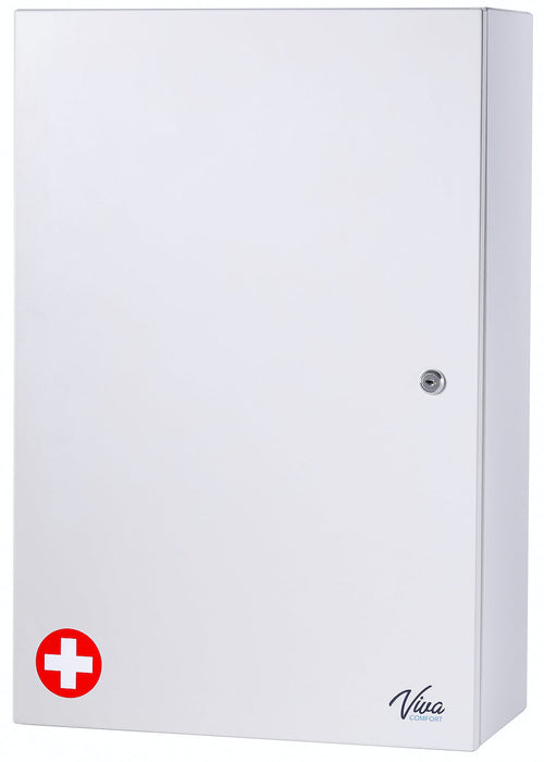Large Double Door Narcotics Cabinet, Dual Lock. White (24"H x 16"W)