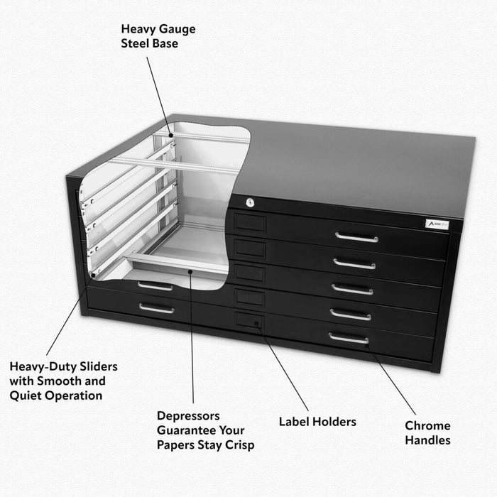 5 Drawer Blueprint Steel Flat File Cabinet