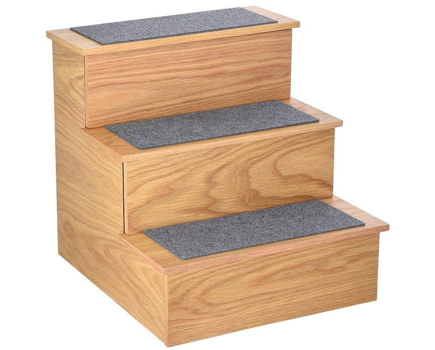 DELUXE WOODEN PET STAIRS. MEDIUM OAK