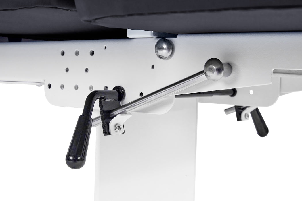 XRO Power Hi-Lo Exam Table. Shrouded Base w/ 3-Section Top (Adjustable Back, Drop / Headrest Section & Antimicrobial Upholstery)