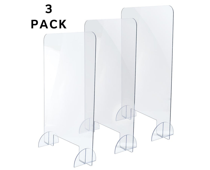 Acrylic Table Top Protective Sneeze Shield 24" x 36" - 3/pk