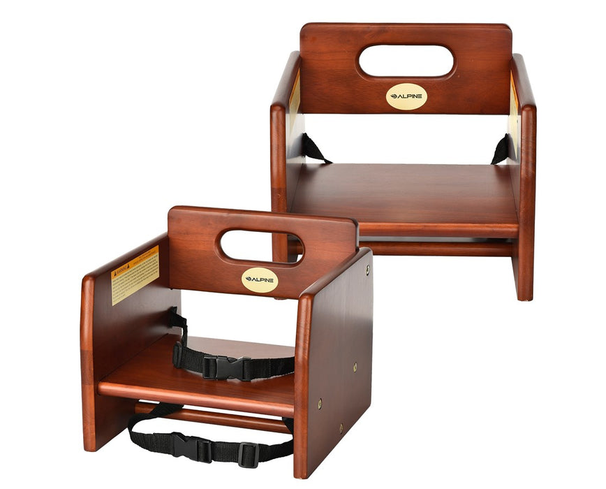 Wooden Child Booster Chair - Pack of 2 - Mahogany