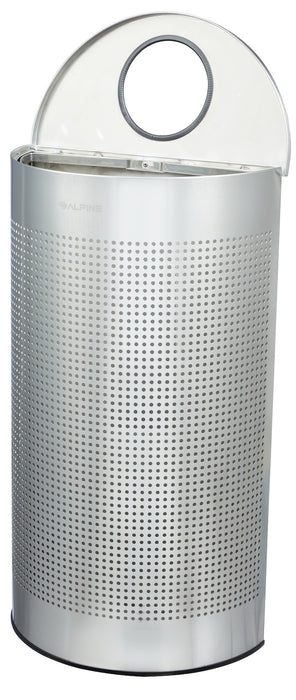 12-Gallon Stainless Steel Waste Can, Perforated. Half Circle