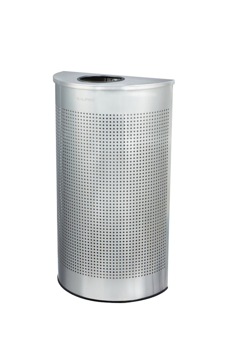 12-Gallon Stainless Steel Waste Can, Perforated. Half Circle