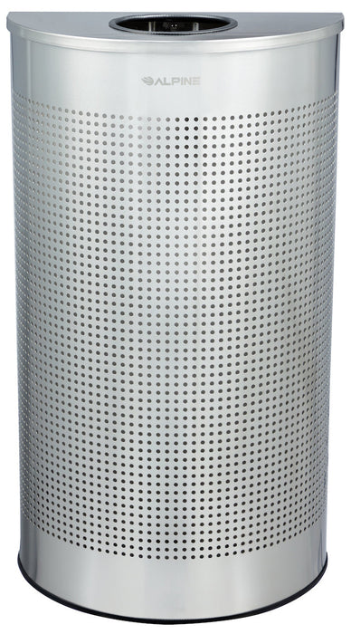 12-Gallon Stainless Steel Waste Can, Perforated. Half Circle