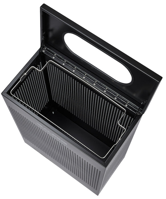 13-Gallon Stainless Steel Trash Can, Perforated. Rectangular