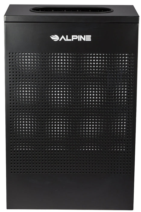 13-Gallon Stainless Steel Trash Can, Perforated. Rectangular [Black Finish]