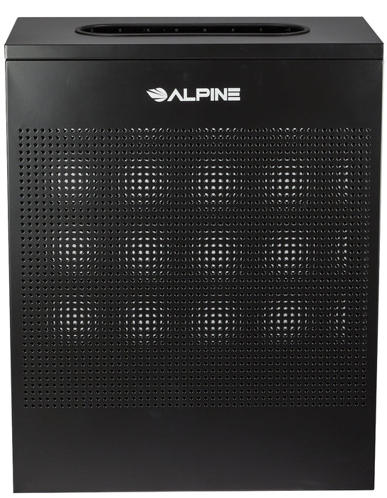 23-Gallon Stainless Steel Waste Can, Perforated. Rectangular [Black Finish]