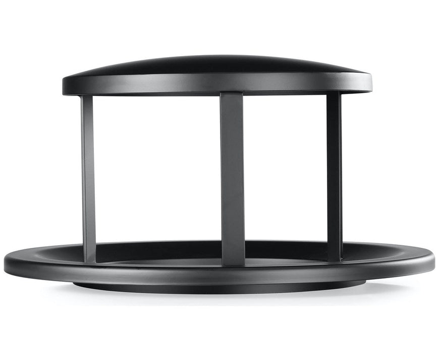 Rain Bonnet Lid for Round, 32-Gallon Outdoor Trash Container with Slatted Recycled Plastic Panels