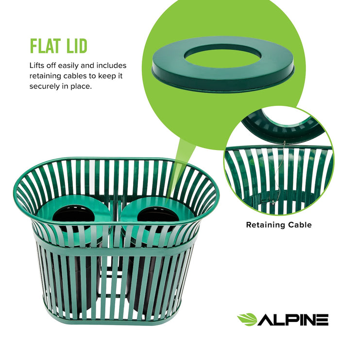 Dual Slated Trash Can, 40 Gallon