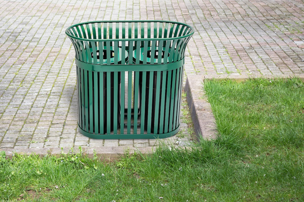 Dual Slated Trash Can, 40 Gallon