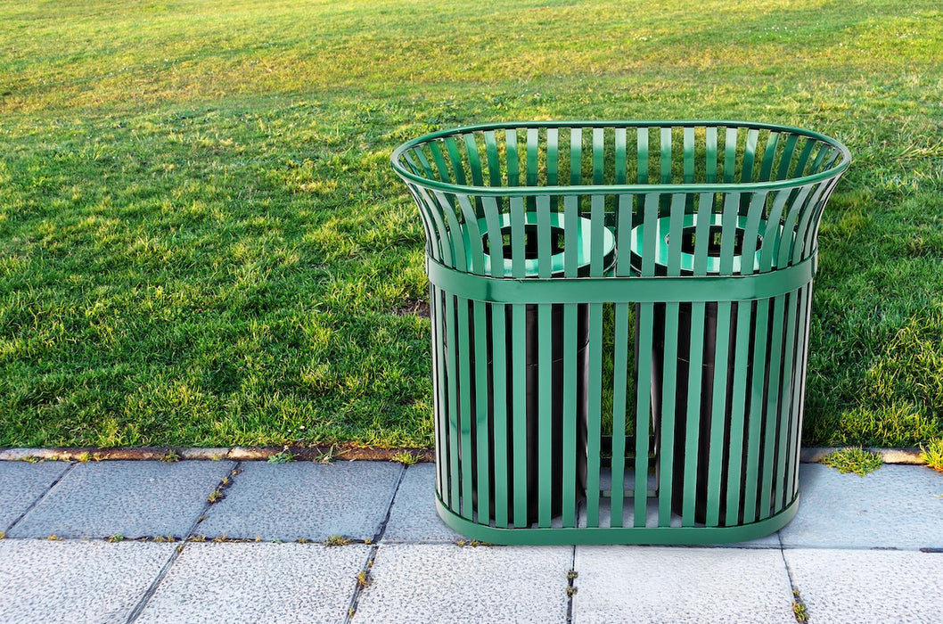 Dual Slated Trash Can, 40 Gallon